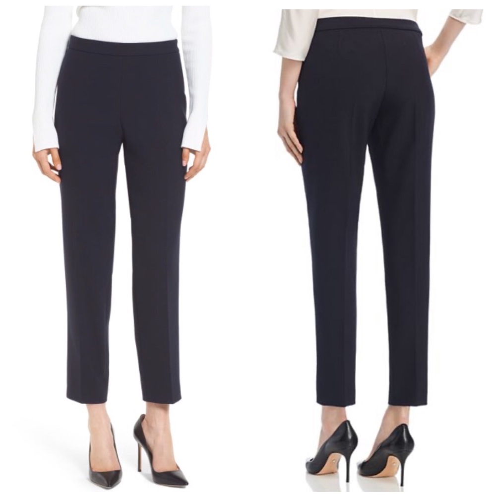 NWOT Hugo Boss Tiluna Side-Zip Ankle Pants Navy
